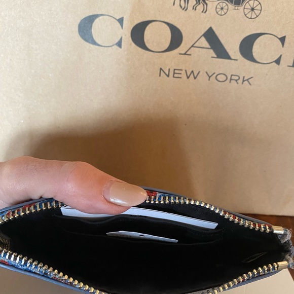 NWT AUTHENTIC Coach Black Canvas Wristlet - Picture 5 of 8